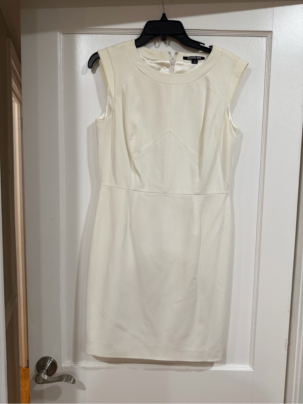 Gianni Bini Cream Sleeveless Midi Sheath Dress​